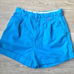 Vintage Pleated Cuffed Shorts